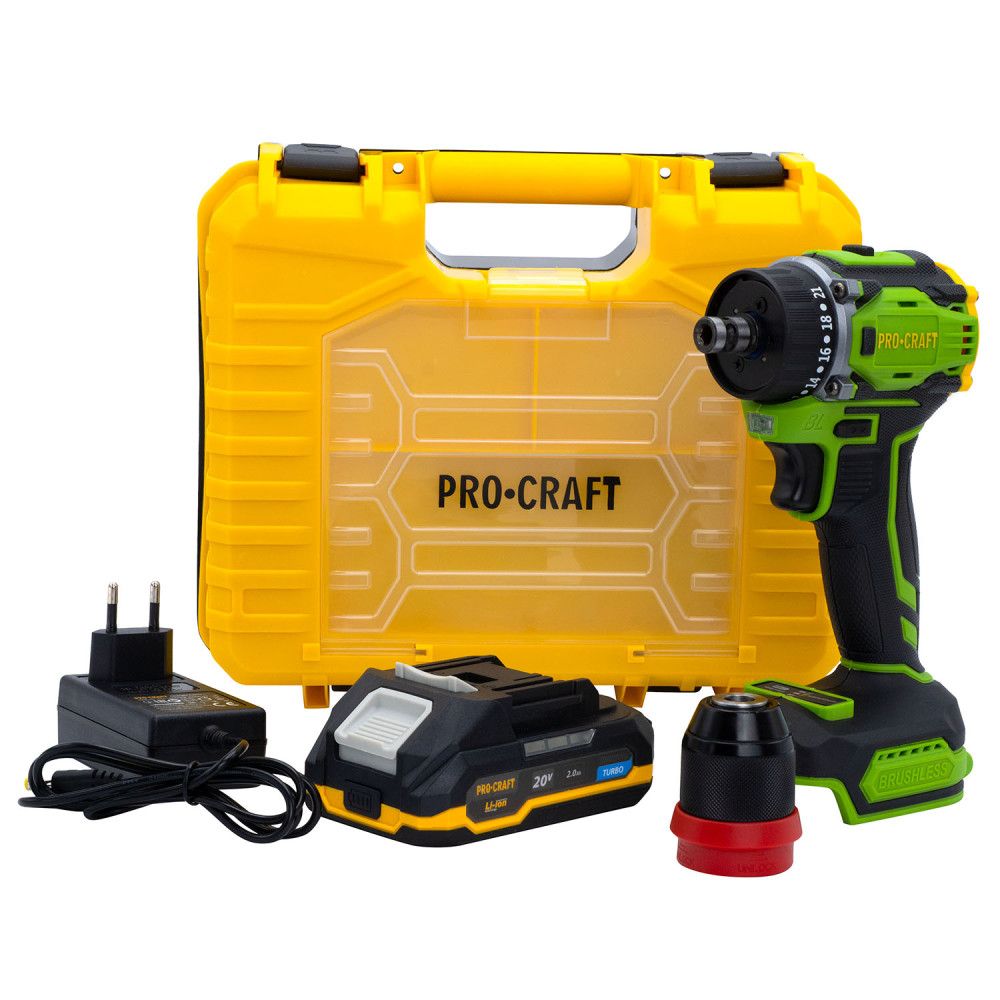 Шуруповерт Procraft PA18Pro DFR (с 1 АКБ 2Ач)